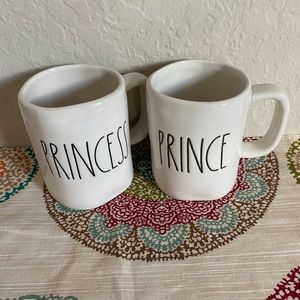 Rae Dunn mug set says PRINCE& PRINCESS NWOT